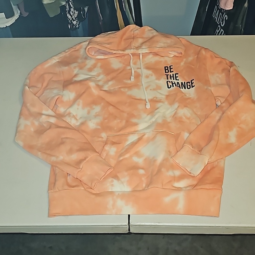 Modish Rebel Orange Tie-Dye Hoodie - Be The Change Size Extra Small